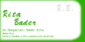 rita bader business card